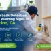 Slab leak detection technician checking moisture and warning signs in an Encino, CA home.